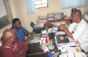How Buhari Runs Through His Typical Day – Femi Adesina L-R: Yinka Fabowale, ex-The Sun Editor, Chief Femi Adesina and Olayinka Agboola during the interview session...