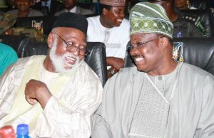 Traditional, Religious Institutions Urged To Promote Country’s Unity By Abdulsalami Abubakar Governor Abiola Ajimobi of Oyo State, right, with General Abdulsalami Abubakar...at the event...