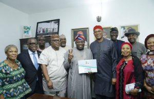 Day Ambode Officially Declared For Second Term Governor Akinwunmi Ambode, middle, with admirers...