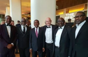 Why I Invited Dangote, Otedola To FIFA Best Awards Ceremony – Pinnick Dr Aliko Dangote, Amaju Pinnick and others at the FIFA ceremony...