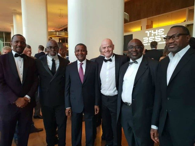 Dr Aliko Dangote, Amaju Pinnick and others at the FIFA ceremony...