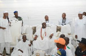 Photo: When Osun APC Took Guber Campaign To Ooni’s Palace From left, Governor State of Osun, Ogbeni Rauf Aregbesola, the Ooni of Ife, Oba Ogunwusi Adeyeye and Osun governorship candidate, Alhaji Isiaka Oyetola Adegboyega (aka Ileri Oluwa), during the campaign flag off and blessings for the aspirant…