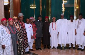 Abia Monarchs Visit Buhari, Goodies To South-East Unfolded President Muhammadu Buhari with the Monarchs and others...