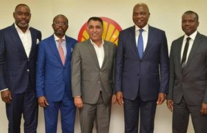 Photo: When SPDC Management Team Paid A Business Trip To Lagos L-R: Chairman, Saidel Limited, Akanimo Udofia; General Manager, Project and Engineering, Shell Petroleum Development Company (SPDC), Toyin Olagunju; Senior Vice President, Sapura Energy, Vivek Arora; Country Chair, Shell Companies in Nigeria and Managing Director of SPDC, Osagie Okunbor; and General Manager, Business and Government Relations of SPDC, Bashir Bello, during the visit…