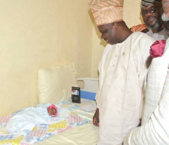 Governor Ibikunle Amosun, with the new baby boy...