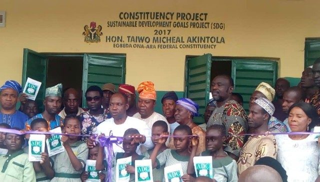 Honourable Taiwo Michael Akintola in the midst of his people...