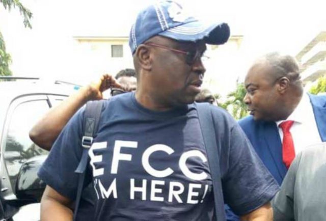 Ayodele Fayose...on arrival at the Abuja Office of EFCC...