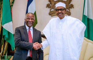 Photo: When Buhari Met With Thaba Mbeki President Buhari and Mbeki, right...