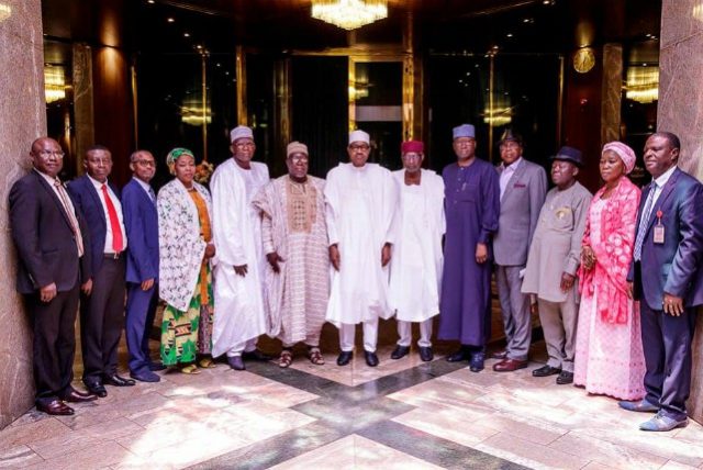 President Muhammadu Buhari with the executives of the Association of National Accountants of Nigeria (ANAN)