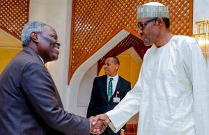 Pastor Kumuyi Visits Buhari, Read What Mr President Told Him President Muhammadu Buhari, right, with Pastor Folorunso Kumuyi...