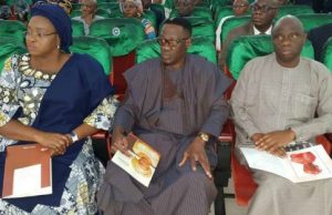 ‘She Was A Rare Gem’: Gov. Abdulfatah Ahmed Eulogizes Late Adedoyin L-R: Mrs Omolewa Ahmed, Governor Abdulfatah Ahmed and Alhaji Isiaka Sola Gold at the burial service in Lagos on Friday...