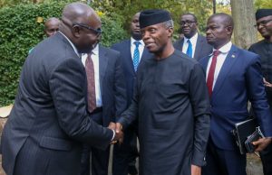 Photo: Osinbajo Meets Prof Adebanwi, Others As He Speaks At Oxford University VP Yemi Osinbajo, SAN, with Professor Wale Adebanwi, Director of the African Studies Centre, left…Laolu Akande looks on from the right…