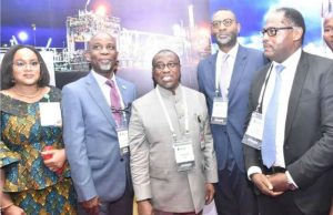 Photo: Shell Companies Shine At Nigeria Gas Association Confab L-R: Vice President, Nigeria Gas Association (NGA), Mrs. Audrey Joe-Ezigbo; President, Mr. Dada Thomas; Group Managing Director, Nigeria National Petroleum Corporation, Dr. Maikanti Baru; Senior Technical Adviser Upstream and Gas to the Minister of State for Petroleum Resources, Mr. Gbite Adeniji; and Managing Director, Shell Nigeria Gas, Mr. Ed Ubong, during an inspection of the exhibition stand of Shell Companies in Nigeria at the opening session of the conference…