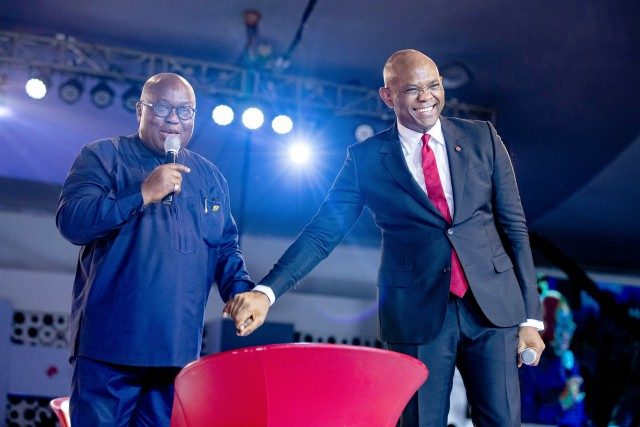 Tony Elumelu, right, at the event...