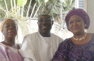 Oyo’s Former Deputy Governor, Arapaja Celebrates 60th Birthday L-R: Mrs Abiodun Arapaja, the celebrant and Yeye Abosede Adedibu...at the event...