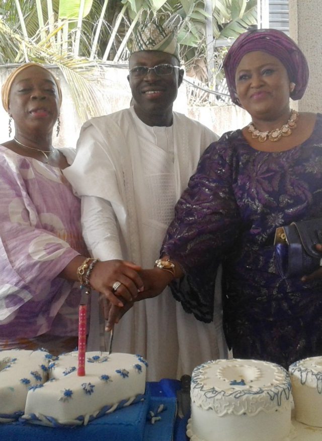 L-R: Mrs Abiodun Arapaja, the celebrant and Yeye Abosede Adedibu...at the event...