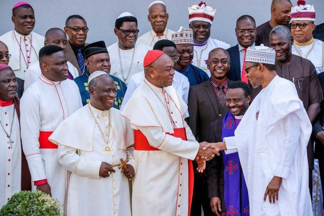 President Muhammadu Buhari, with the Christian leaders...