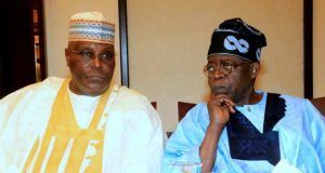 Atiku Under Fire From APC For Calling President Tinubu ‘Bola’ Alhaji Atiku Abubakar, left, with Asiwaju Bola Tinubu...mutual respect? (dailypost.com photo)