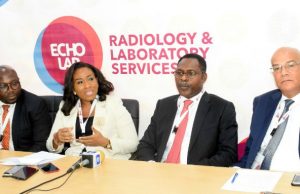 Medical Diagnosis Receives Boost As Echo Lab Begins Operations Dr. Benson Ayodele, Chairman; Dr Abimbola Jimoh, Chief Operating Officer, Echo Lab Radiology and Laboratory Services; Babajide Ibironke, Chief Financial Officer; and Pius Ihimekpen, Sales and Marketing Director, during the launch of Echo Lab in Nigeria, in Lagos…recently…