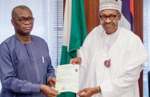 WAEC Presents Attestation, Confirmation Of Result To Buhari President Muhammadu Buhari, right, receiving his result...