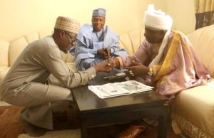 Photo: When Saraki, Ahmed Visited The Emir Of Ilorin L-R: Dr Abdulfatah Ahmed, Dr Bukola Saraki and the Emir of Ilorin, Alhaji Ibrahim Sulu-Gambari...