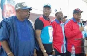Alao Akala Inaugurates Campaign Committee Members, To Maintain 13-Point Agenda Otunba Christopher Adebayo Alao-Akala, right, with others at the event...left, Hon Temitope Olatoye Sugar...