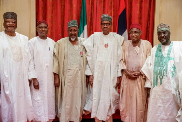 President Muhammadu Buhari after the consultation with former APC members who are on their way back to the party at the State House…