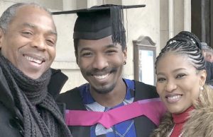 Femi Kuti’s Son, Omorinmade Graduates From Fela’s Alma Mater In London L-R: Femi, Omorinmade and Funke Kuti...happy family celebrating a feat...