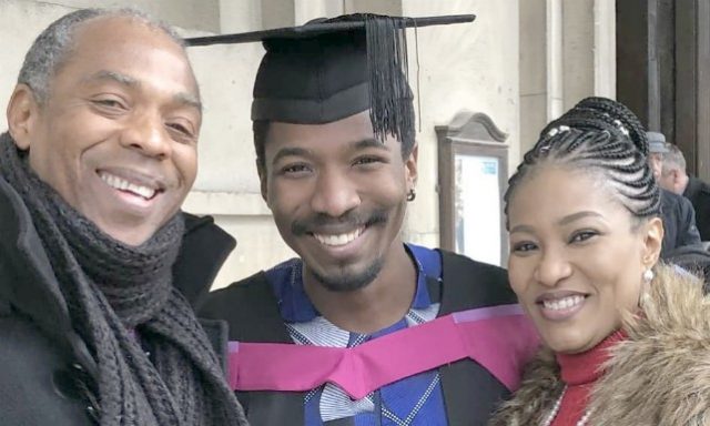 L-R: Femi, Omorinmade and Funke Kuti...happy family celebrating a feat...