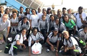 AWCON: Super Falcons Return Home With Trophy Victorious Super Falcons...and their handlers...