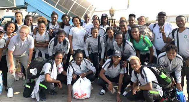 Victorious Super Falcons...and their handlers...