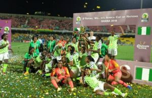 AWCON Victory: Saraki Joins Others To Hail Super Falcons ...the Super Falcon after their successful flight in Ghana on Saturday...(completesportsnigeria.com photo)