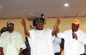 Why SouthWest’ll Vote Massively For Buhari – Ajimobi L-R: All Progressives Congress governorship candidate for Oyo State, Chief Adebayo Adelabu; state APC Chairman, Chief Akin Oke; and state Governor, Senator Abiola Ajimobi, during the meeting...