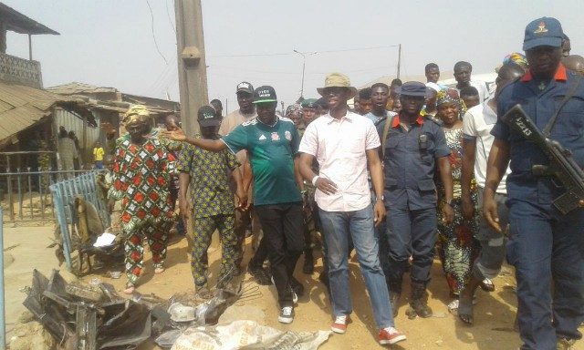 ADC's candidates...Hon Adedapo Lam-Adesina, Hon Akeem Ige and others during the visit to Idi Arere...