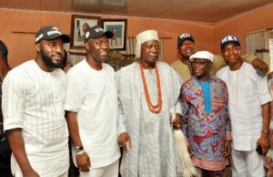Photo: When Oyo PDP’s Seyi Makinde Visited The Eleruwa Of Eruwa L-R: PDP candidate for Ibarapa East State constituency, Hon Debo Ogundoyin, gubernatorial candidate, Engr Seyi Makinde, Eleruwa of Eruwa, Oba Samuel Adegboola, Oyo South senatorial candidate, Dr Kola Balogun, State party chairman, Alhaji Kunmi Mustapha and Ibarapa East/Ido federal constituency, Hon Yemi Taiwo during the visit…