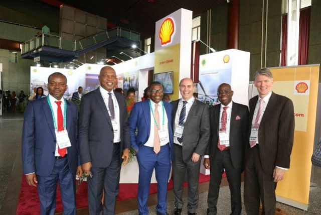 L-R: General Manager, Business and Government Relations Shell Nigeria, Bashir Bello; Country Chair, Shell Companies in Nigeria, Osagie Okunbor; Group General Manager, Corporate Planning and Strategy, Nigerian National Petroleum Corporation, Bala Wunti; Vice President, Shell Nigeria and Gabon, Peter Costello; Managing Director Shell Nigeria Exploration and Production Company, Bayo Ojulari; and General Manager, Shell Nigeria Upstream Gas and Commercial, Hans Nijkamp, at the summit…