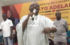 Photos: Oyo APC’s Adelabu Fetes Supporters Chief Adebayo Adelabu...addressing his supporters at the event...
