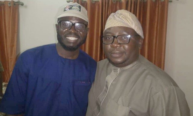 Arc Hassan Giwa, left, with Chief Adebayo Adelabu...during a recent meeting...