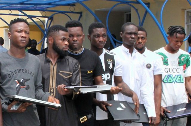 Some of the suspected internet fraudsters arrested by EFCC...