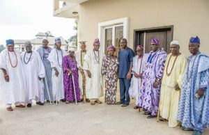 Our Government Will Not Dethrone Elevated Ibadan Monarchs – Makinde, Oyo’s Gov-Elect ...Gov-Elect Makinde, his wife, Omini, with the monarchs...on Saturday...