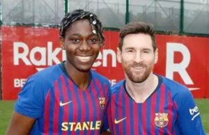Day Nigeria’s Oshoala Got ‘Hooked’ To Legend, Lionel Messi Assisat Oshoala, left, with Lionel Messi...