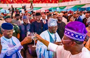 Osinbajo Leads Others Down Memory Lane At Tinubu’s Colloquium L-R: Professor Yemi Osinbajo, Senator Bola Tinubu and Governor Abiola Ajimobi at the event...