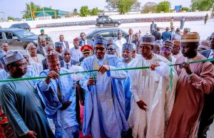 Buhari Says Educating Northerners Is The Best Way To Tackle Boko Haram Terrorism President Muhammadu Buhari, middle, commissioning a project in Maiduguri...