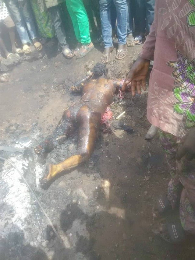 ...one of the victims...burnt to death...in Ibadan...