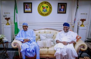 Images Recorded During Buhari’s Visit To Lagos President Muhammadu Buhari, left, with his host, Governor Akinwunmi Ambode of Lagos State...during the visit...