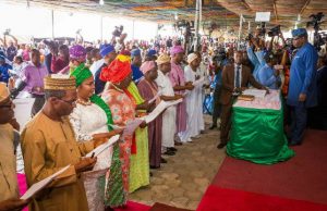 Fayemi To New Commissioners, Advisers: Perform Or Resign Dr Kayode Fayemi, the Governor of Ekiti State, right, with the new Commissioners