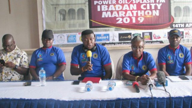 L-R: South West Zonal Coordinator, Federal Ministry of Youth & Sports, Femi Ajao, Managing Director, Kayrom Lee Limited, News Editor, Splash FM, Tunde Olawuwo, CEO/MD, Splash FM West Midand Communications, Atinuke Adetunji and General Manager Admin, Splash FM, Adeshina Alawode during the press conference