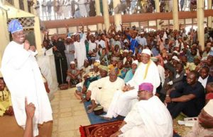 Photo: Ajimobi Attends Thanksgiving Jumat At Central Mosque Senator Abiola Ajimobi, addressing the congregation at Oja'ba Central Mosque, Ibadan...