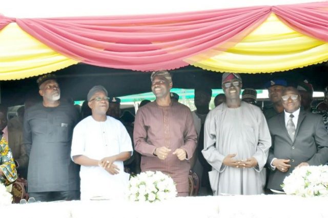 L-R: Chief of Staff to governor of Oyo State, Chief Bisi Ilaka, deputy governor, Engr Rauf Olaniyan, Governor Seyi Makinde, Speaker Oyo state House of Assembly, Hon Olagunju Ojo and the Chief Judge, Justice Muntar Abimbola at the event…