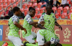 U-20 AFCON: How Flying Eagles Eventually Won Bronze Members of the Flying Eagles...celebrating their victory...